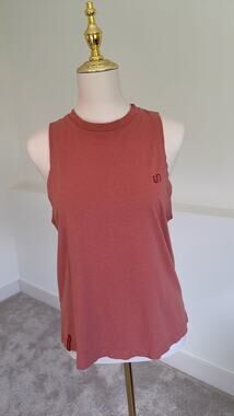 Organic Cotton Orange Understatement Womens  Tank Top Minimalist Basic M